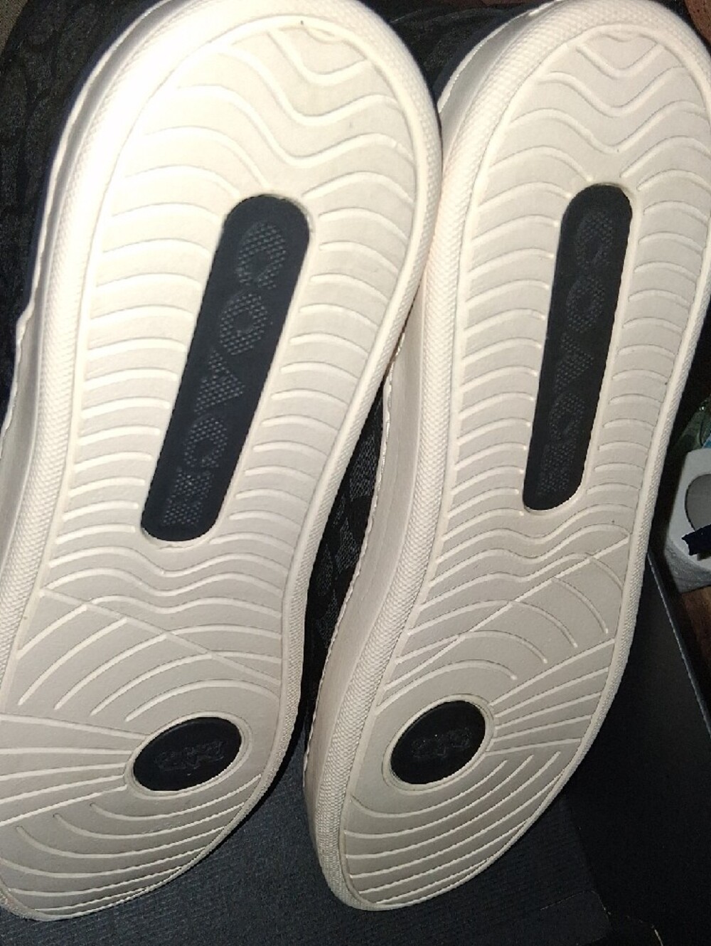 Coach Black Signature High-Top Sneakers with Cream Laces - Picture 2 of 3